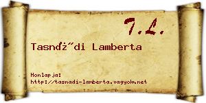 Tasnádi Lamberta névjegykártya